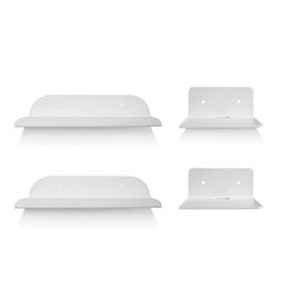 4 Pack White Acrylic Shelves, 30cm Floating Shelf Wall Mount for Home Organization & Wall Decor, Display Ledge Shelves for Bathroom and Living Room