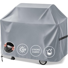 MI CASA Grill Cover, Weatherproof 210D Oxford Fabric Gas Grill Tarpaulin, Waterproof UV Protection Grill Protective Cover for Grills, Grill Protection (147 x 61 x 122 cm, Grey)
