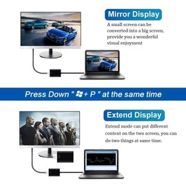 USB 3.0 to HDMI Adapter, HD 1080P Video Converter USB to HDMI Adapter with Audio Output Multiple Monitors Compatible with Laptop HDTV TV PC with Windows XP /7/8/8.1/10[ NO MAC & Vista ]