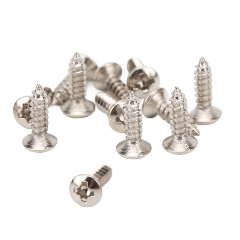 100PCS Guitar Pickguard Screws Metal Guard Plate Mounting Screw Electric