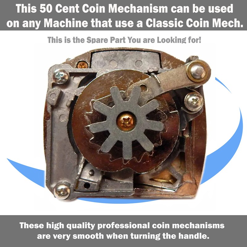 50c Coin Mechanism for Gumball Vending Machines Fits Classic, LYPC,