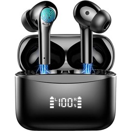 Wireless Earbuds Bluetooth 5.4, in Ear buds 6-Mic ENC Noise Cancelling(Clearer Call) Mini Earphones Deep Bass HiFi Stereo,LED Power Display 35H Playtime IP7 Waterproof Headphones for Android iOS