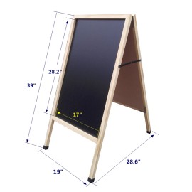 FixtureDisplays 20X40" A-Frame Black Board Sidewalk Sign Menu Board Wet Erase Board Promotion
