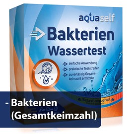 aquaself Water Test for Bacteria: Quick Test with Test Strips (Approx 10 Applications). To check total germ count in water