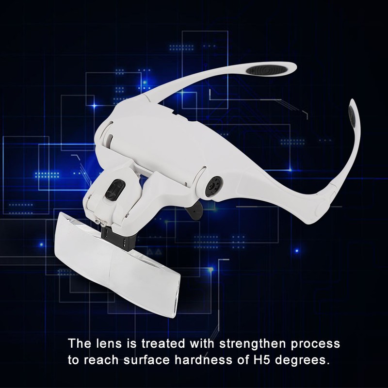 Hands Free Eyeglasses Bracket Magnifier with 5 Pcs Lenses Headband