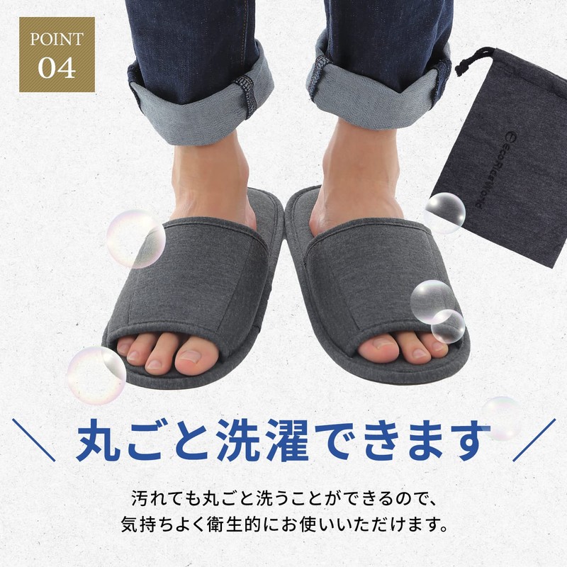 Eco Ride World Portable Slippers, Bifold Large, Storage Pouch Included,