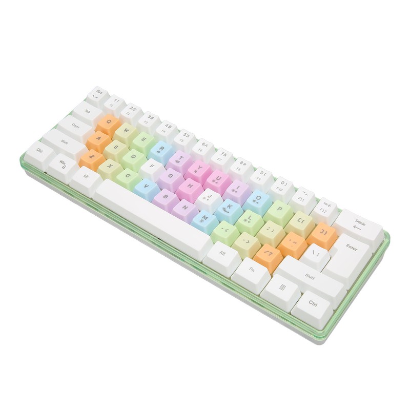 61 Keys Mechanical Keyboard RGB Backlight Colorful Keycaps Mini Wired