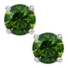 PARIKHS Round Cut Green Diamond Stud AAA Quality in White