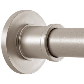 BRIOFOX Shower Curtain Rod Adjustable 18-64 Inch, No Drilling Non Slip Stainless Steel Spring Tension Curtain Rod for Window or Bathroom,Silver