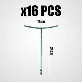 USHXVG 16 Piece Plant Support Rod, Double Layer Splicable Plant Stand, Potted Plant Stand, Plant Climbing Frame, Plant Support Stake, Phalaenopsis, Hydrangea, Peony Stand (Green)