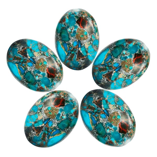 TUMBEELLUWA Sea Sediment Jasper Oval Stone Cabochons Flatback Semi-precious CAB