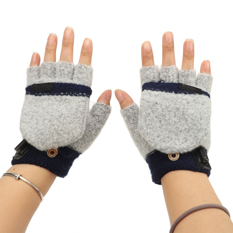 1Pair USB Heated Gloves Adjustable Temperature Electric Heated Gloves for