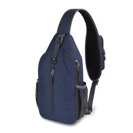 Aucuu Sling Backpack, Chest Bag, Sling Bag, Small, Shoulder Bag, Multipurpose Crossbody Bag, Crossbody Shoulder Bag with Headphone Hole, Shoulder Backpack for Hiking, Travel, Climbing, Men and Women,