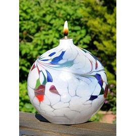 D&J Glassware Friendship Oil Lamp (White)