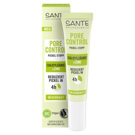 SANTE Naturkosmetik Pore Control brufoli Stop – 15 ml – aiuto immediato per brufoli e impurità – con acido salicilico e zinco – allevia l'infiammazione e il rossore – vegano e dermatologicamente