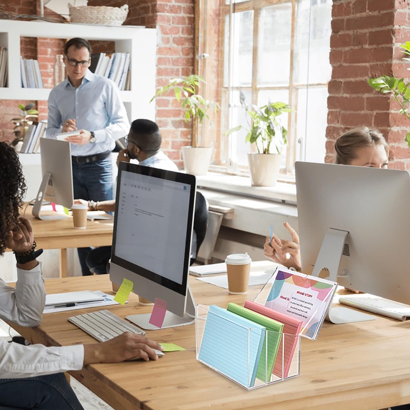 BTSKY Clear Acrylic 5 x 8 inch Index Card Box