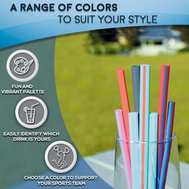 HotSips Reusable Drinking Straw + Case – Fits 8–20 oz Cups/Tumblers – Soft, BPA-Free, Food Grade, Oval (Less Pucker) – DW | MW Safe – Hot/Cold Coffee/Tea/Water/More - Made in USA, Medium