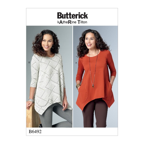 Butterick Patterns 6492 ZZ,Misses Tunic,Sizes LRG-XXL, Tissue, Multi-Colour, 17 x