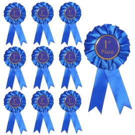 9 Pcs Blue Award Ribbon, 1st Place Rosette Ribbons Grand Prize Ribbon Winner Victory Ribbons, First Place Participation Medal Deluxe RecognitionRibbon for Classroom Winner Certificate Prize C