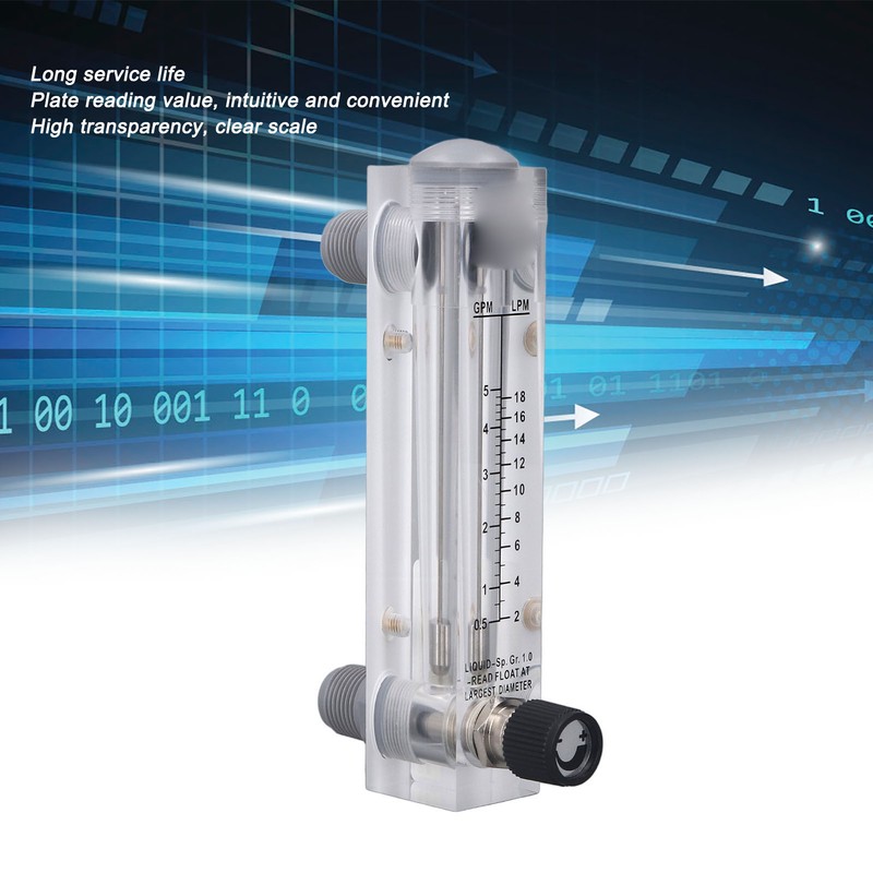 Liquid Flowmeter Panel Type Acrylic Transparent Adjustable Fluid Flow Meter
