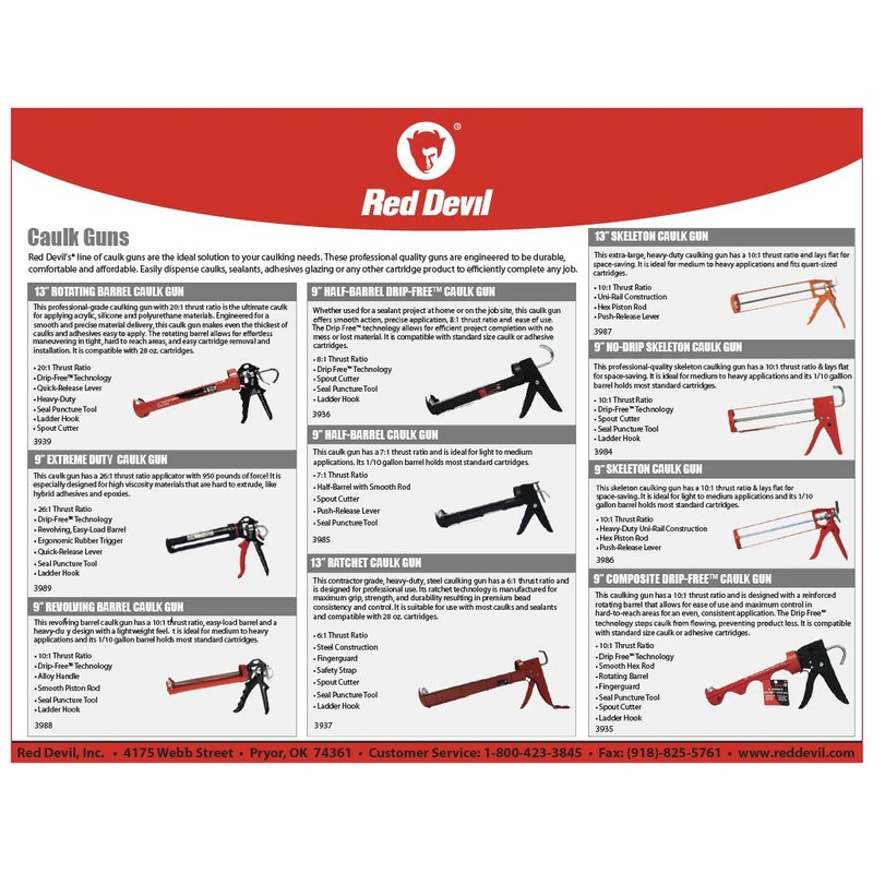 Red Devil 3985 9" Half Barrel Caulk Gun - Thrust