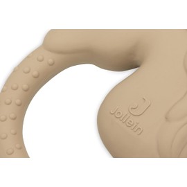 Jollein Naturkautschuk Beißring Baby - Nostalgic Ride - Baby Greifling - Zahnungshilfe - Schadstofffrei und BPA-Frei - Baby Spielzeug