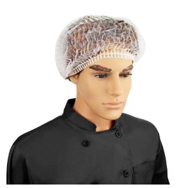 New Star Foodservice 32222 Disposable Non Woven Chef Mop Hat, 19-Inch, White, Set of 100
