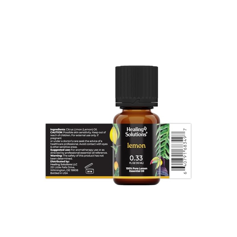 Healing Solutions Lemon Essential Oil - 0.33 Fluid Ounces