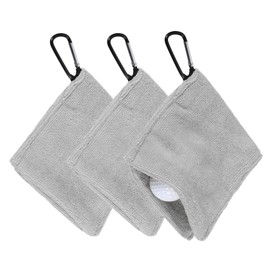 YELARXI Golf Ball Towel Microfiber 5.5"x5.5" 3pcs Gray