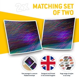 Square Stickers (Set of 2) 10cm - Neon Light Art Photography Fun Decals for Laptops,Tablets,Luggage,Scrap Booking,Fridges, #45846