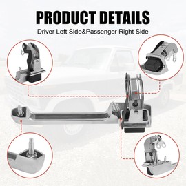 Front Exterior Door Handle Left Side&Right Side Compatible with 1980-1996 Ford F-150 F-250 F-350 Bronco and 1980-1983 Ford F-100 and 1990-1991 Ford F Super Duty Driver FO1310104 FO1311104