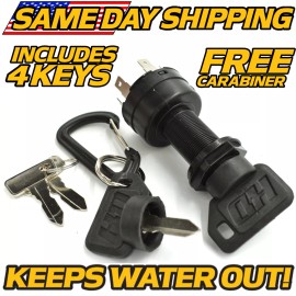 HD Switch Ignition Switch Fits Club Car 4-PIN Gas 1996-02 DS, Turf, Carryall w/4 KEYS
