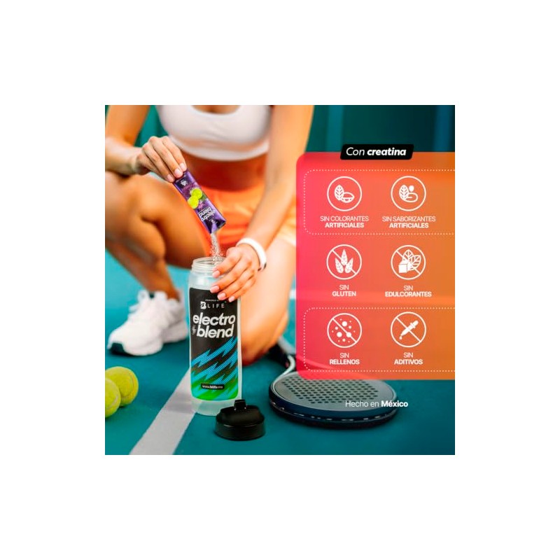 B Life Electrolitos con Creatina con 45 Sobres 5 Sabores