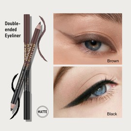 KYDA 12 Pcs Dual-Ended Eyeliner Pencil, Black and Brow Waterproof Long-Lasting Eye liner Pen, Smooth Creamy Liner Eyebrow pen