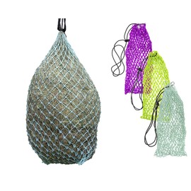 Derby Originals Eager Feeder 56" and 42" Large Slow Feed Hanging Horse Hay Nets with 1.5” Openings, Turquoise (71-9191-PK)