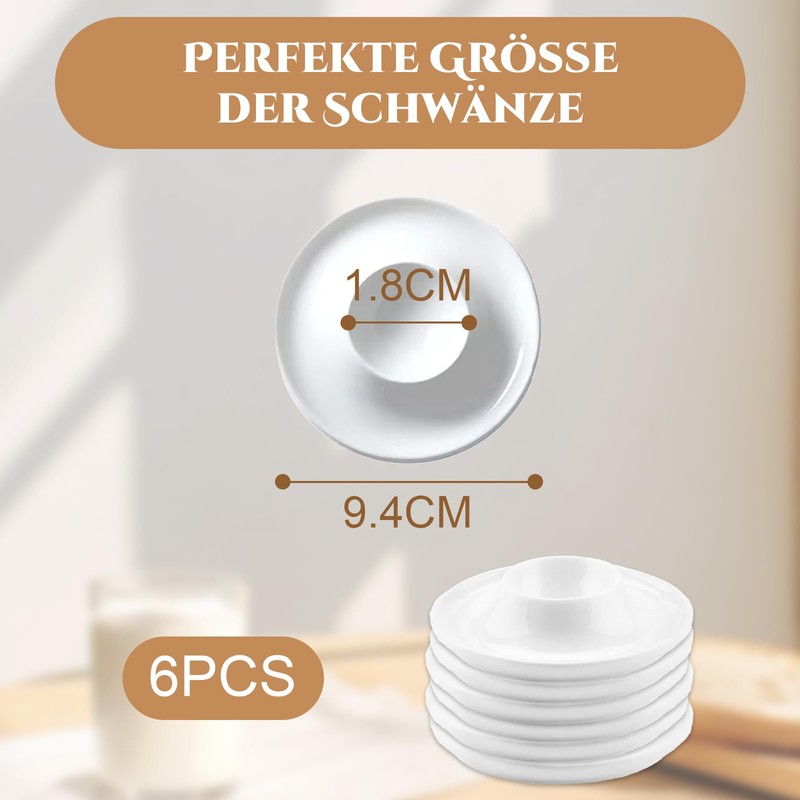 CAIJ Egg Cups Set of 6 Plastic White Round Egg