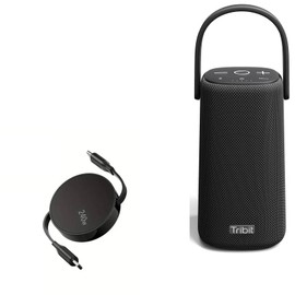 BoxWave Cable Compatible with Tribit StormBox Pro - PD miniSync (240W), Retractable PD 240W Portable USB Type-C Cable - Jet Black