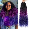 1B/Purple/Blue Curly Hair 18 Inch 6 Packs Goddess Locs Crochet