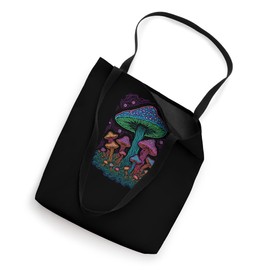 Psychedelic Glowing Mushroom Art | Blacklight Forest Fungi Tote Bag