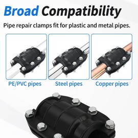 Pipe Repair Clamp Leak Water Sealer, 1 1/4 Inch Water Pipe Clamp Repair Kit, for Emergency Pipe Repair of Plastic and Metal Pipes OD 32MM