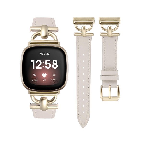 Wearlizer Leather Strap Compatible with Versa 4/ Versa 3 /Sense