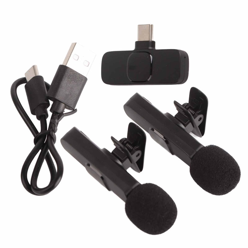Wireless Lavalier Microphone Mini Plug and Play Live Stream Recording