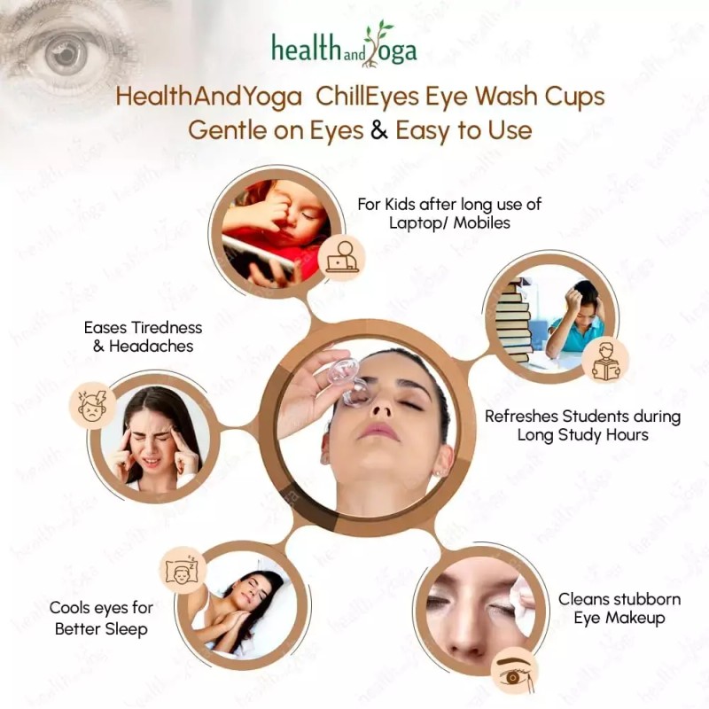HealthAndYoga 효과적인 눈 정화를 위한 HealthAndYogaTM ChillEyes 투명 워시 컵
