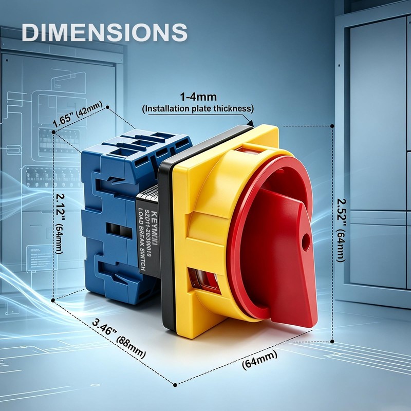 KEYMOO 20 Amp Off-ON 2 Positions 3 Phases Rotary Cam