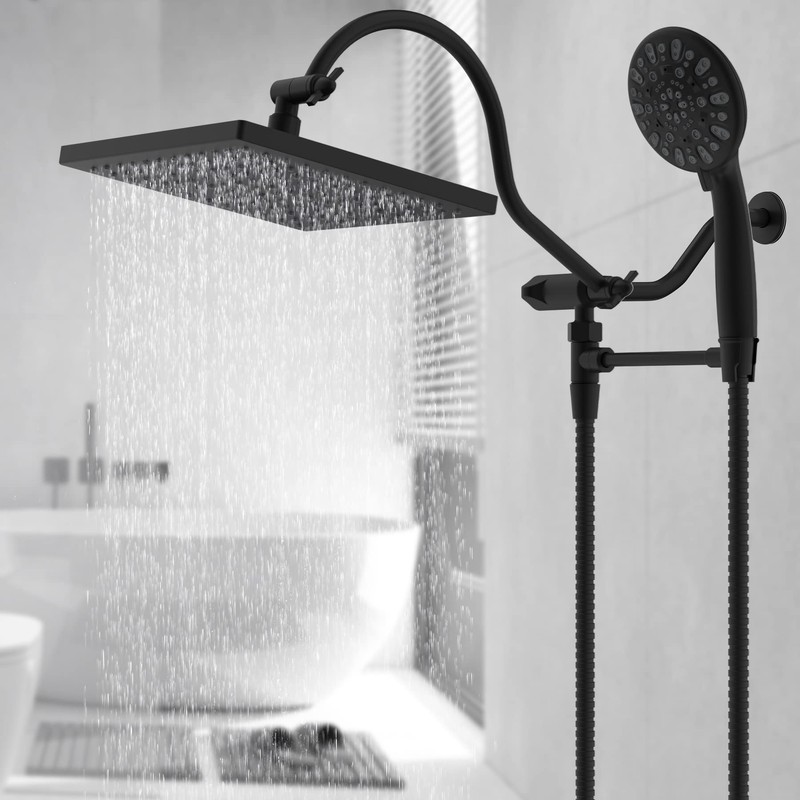 Hibbent All Metal Shower Head Holder - Solid Brass Adjustable