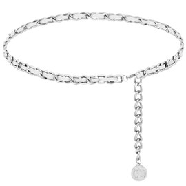 HIQUACC Leather Chain Belts for Women Girls, Layered Body Chain Belts Metal Waist Chain for Dress Vest Jeans