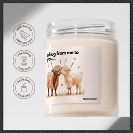 Cow Gifts - Luxury Soy Wax - Vanilla, Jasmine, Sugared Almond - Makester