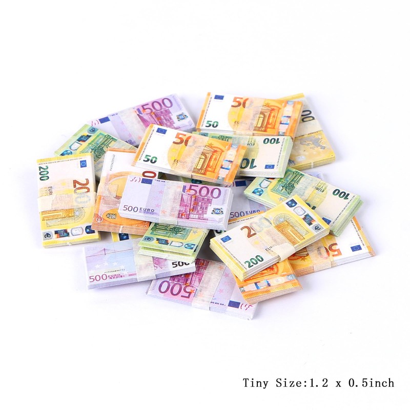 400 Pieces Dollhouse Miniatures Scene Model Mini Euros Play Prop