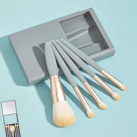 Easy-taken Travel Makeup Brush Set,Makeup Brushes Travel Set - Eyeshadow & Eye Shadow Brushes, Complete Function Cosmetic Brushes Kit(blue)