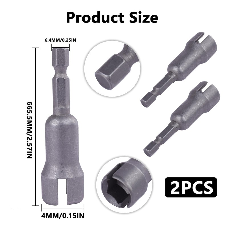 2 PCS Power Wing Nut Driver Set, 1/4" Hex Shank